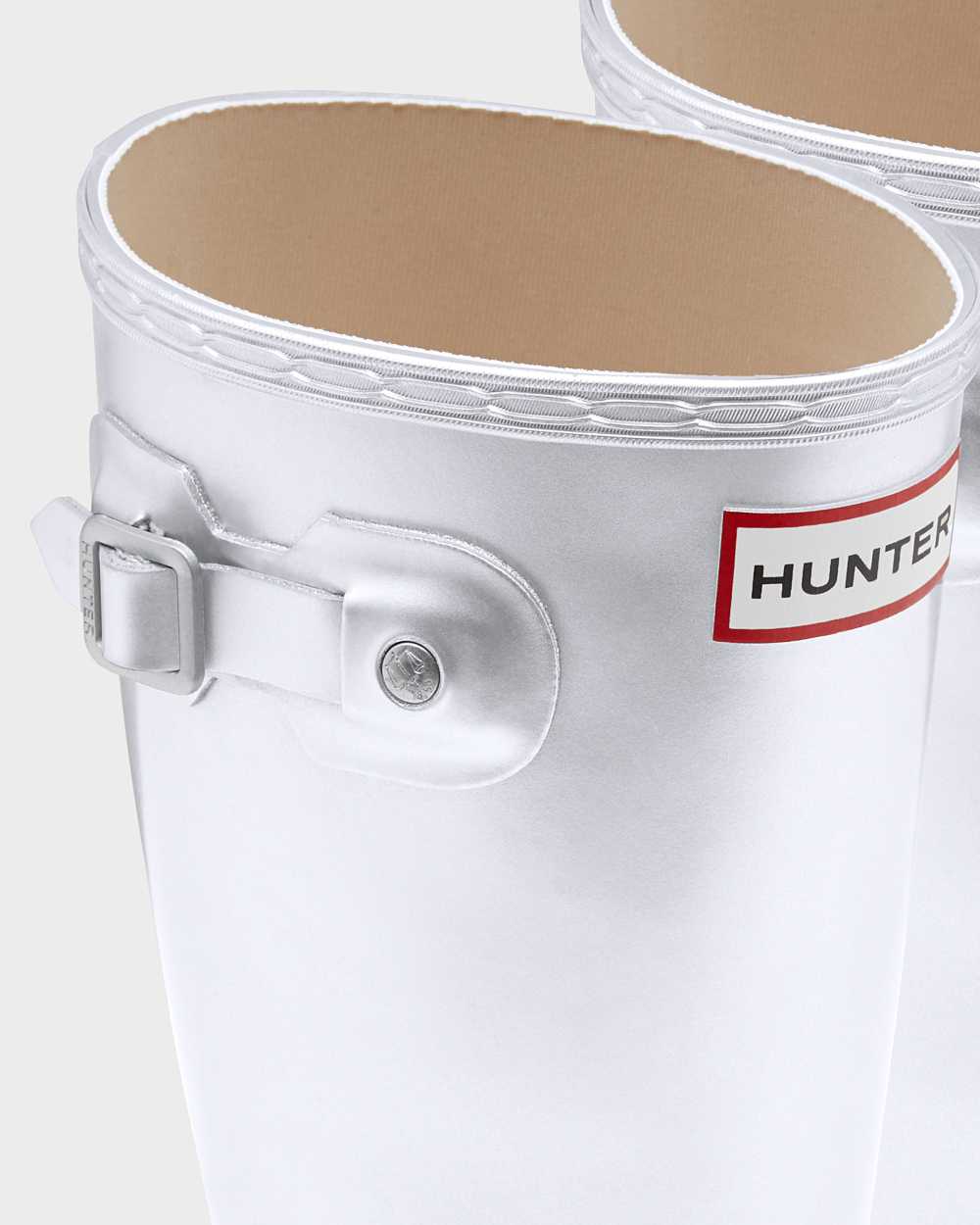 Hunter Original Big Metallic Kids Rain Boots NZ-57644B Silver